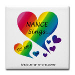 NANCE Sings To Me Live Rainbow Heart   Tile/Coaster